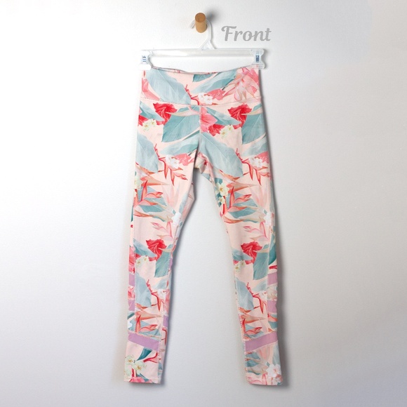 Old Navy Active leggings -  Kids Size 14/ XL - Pink melange with netting detail - Picture 1 of 9